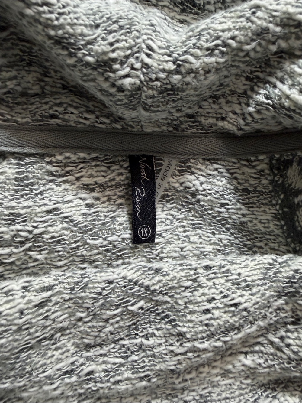 Cozy Gray Patterned Cowl Neck Sweater - Picture 2 of 2